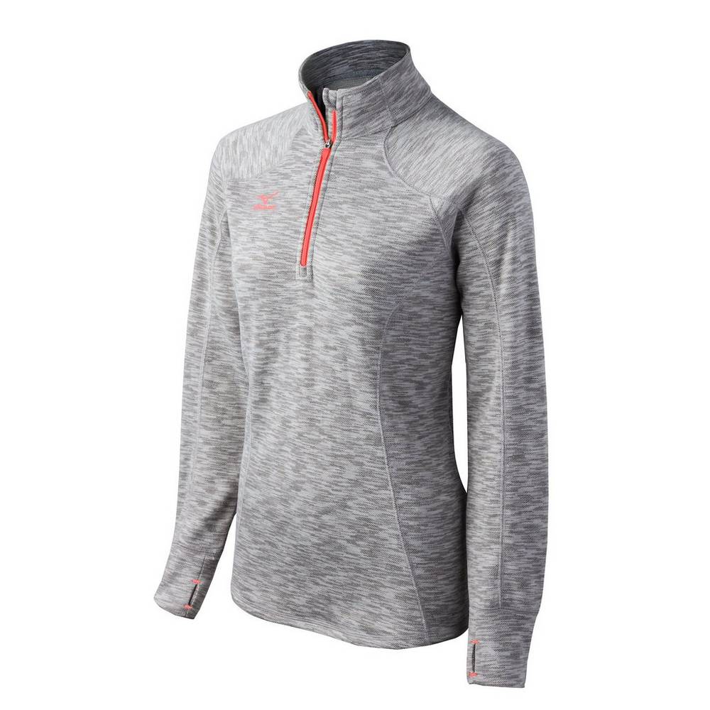 Damske Treningove Oblecenie Mizuno Flex 1/2 Zip Červené Siva/Oranžové Vypredaj DVQZ85921
